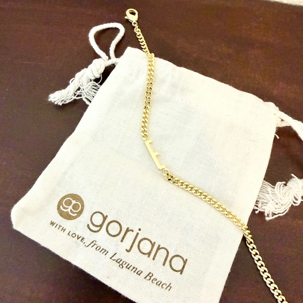 MOVING SALE | NWT Gorjana 18k Gold-Plated Personalized “E” Initial Bracelet